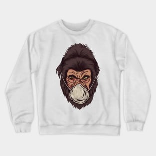 Gorilla With Face Mask Crewneck Sweatshirt